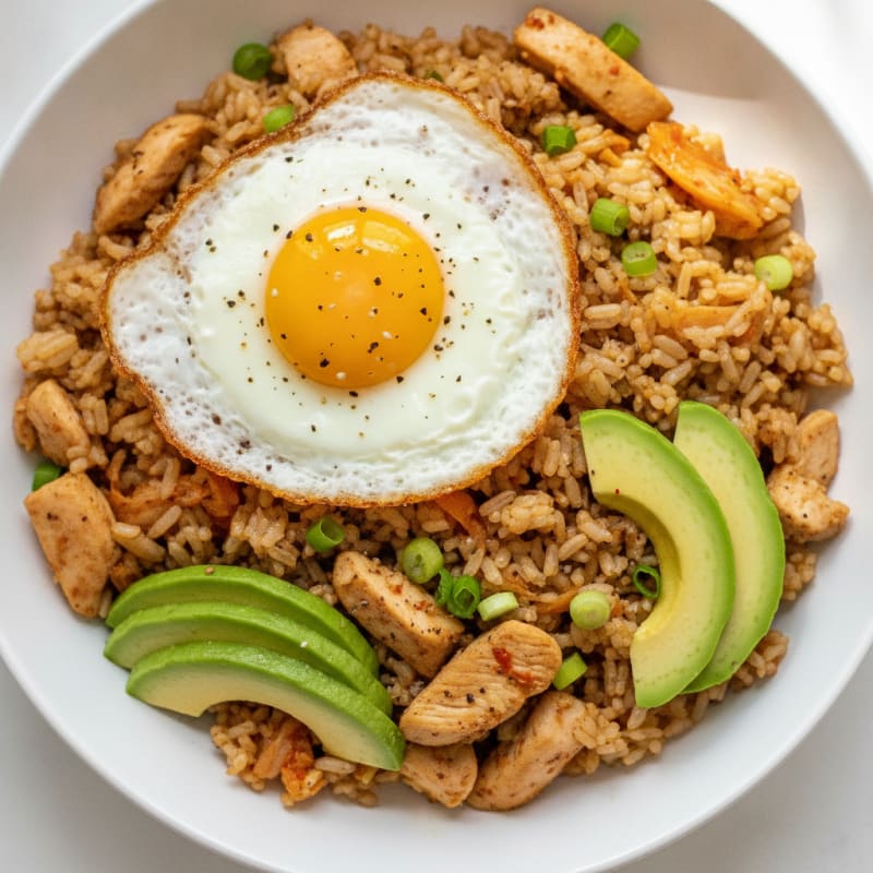 Kimchi Fried Rice with Fried Egg