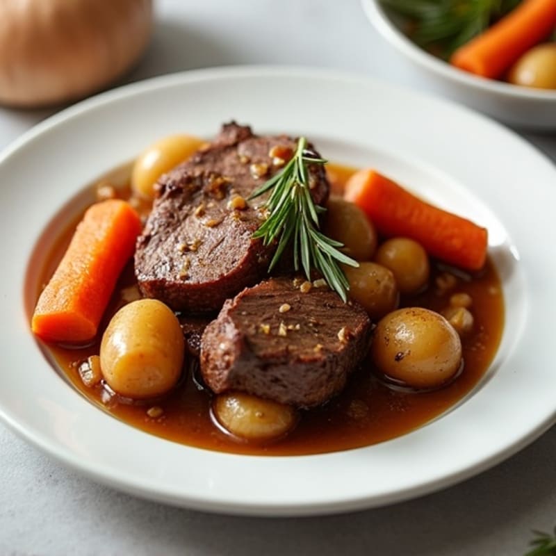 Slow-Cooked Tender Beef Pot Roast with Root Vegetables