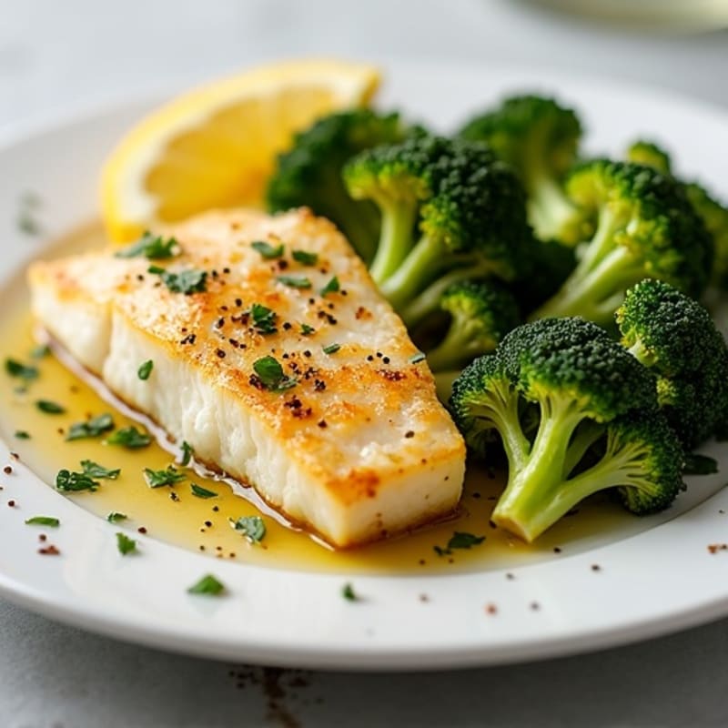 Flaky Baked White Fish with Citrus-Garlic Roasted Broccoli