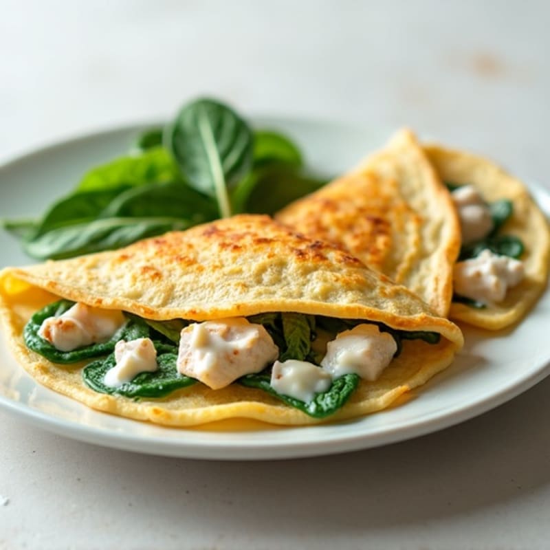 Creamy Chicken and Spinach Crepes