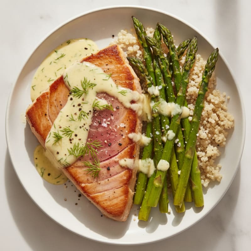 Pan-Seared Tuna with Lemon-Dill Sauce