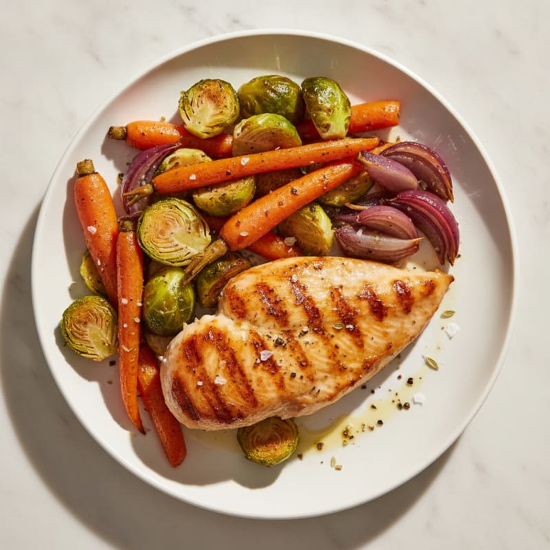 Pan-Seared Chicken with Roasted Vegetables
