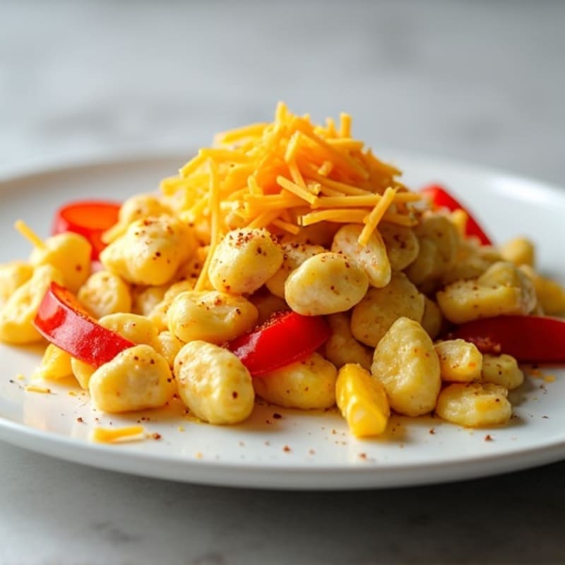 Spicy Chicken Egg White Scramble with Bell Peppers and Shredded Cheese