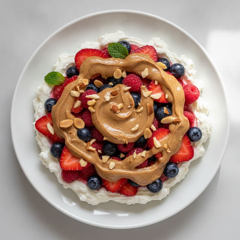 Creamy Greek Yogurt Protein Parfait with Mixed Berries and Almond Butter