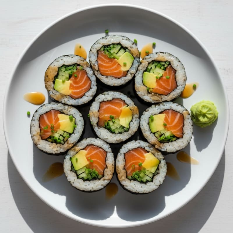 Salmon Avocado Sushi Rolls