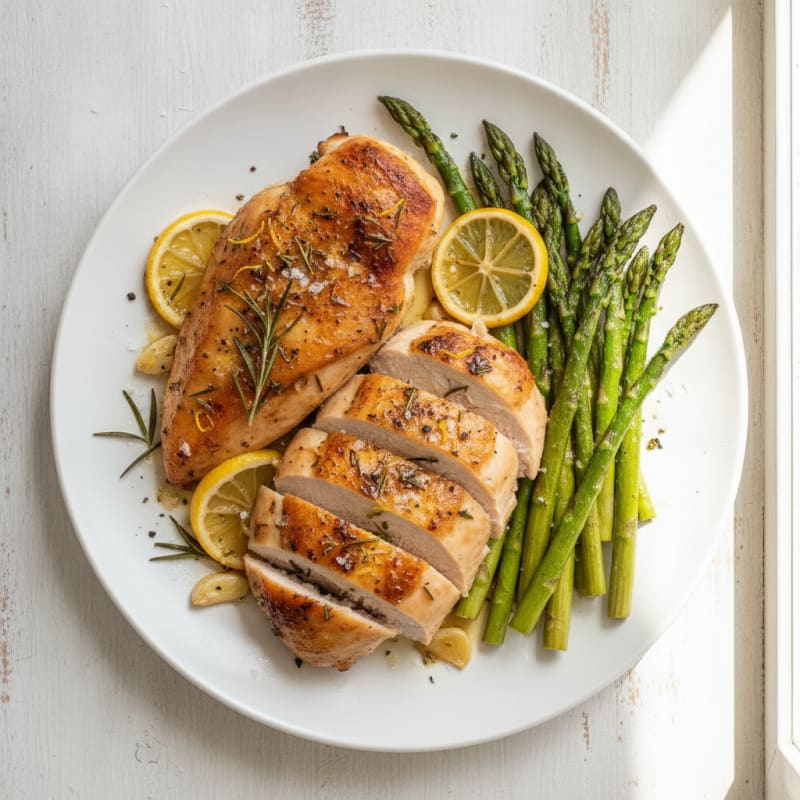 Lemon Herb Roasted Chicken and Asparagus