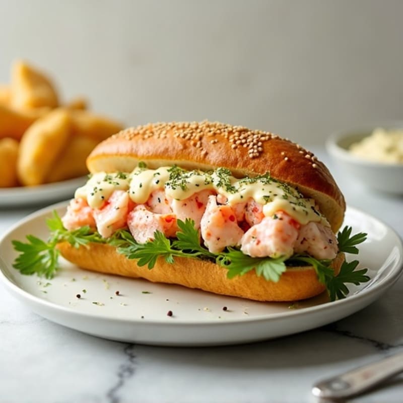 Lightened-Up Fresh Lobster Roll with Lemon-Herb Mayo