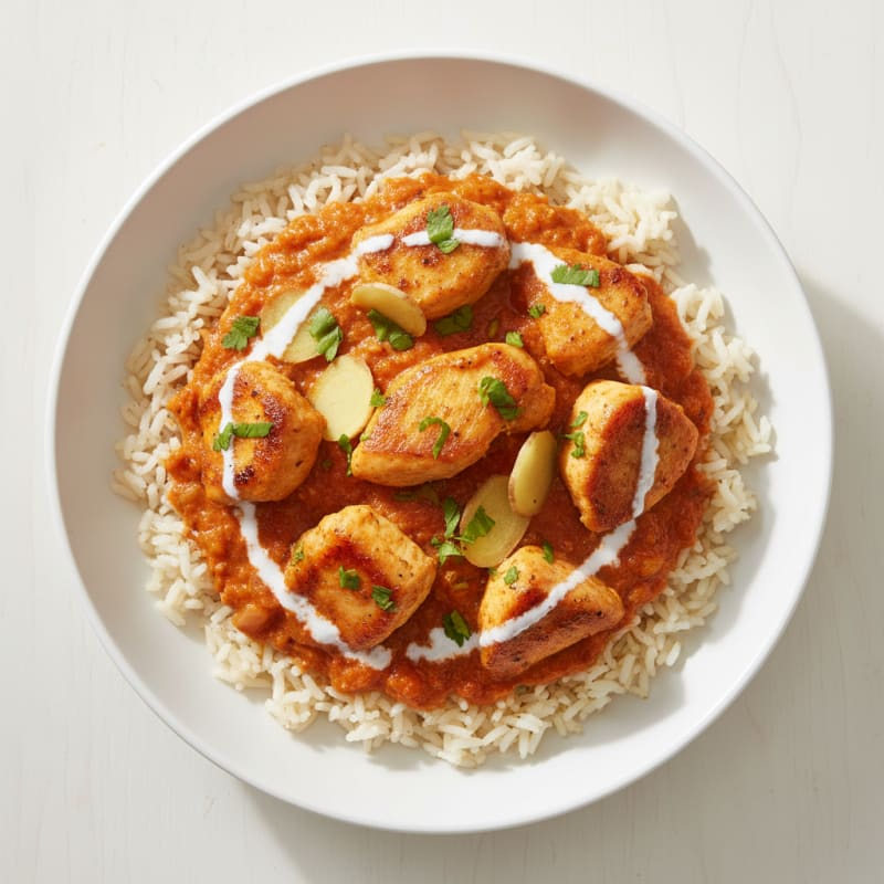 Creamy Tomato Chicken Masala with Basmati
