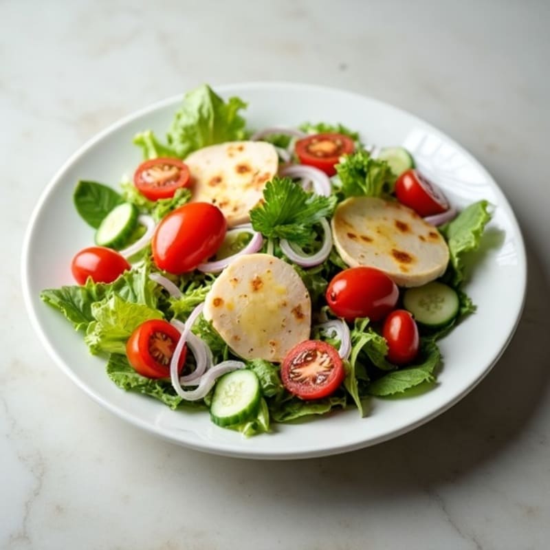 Lean Turkey and Provolone Salad with Fresh Crisp Vegetables and Zesty Herb Dressing