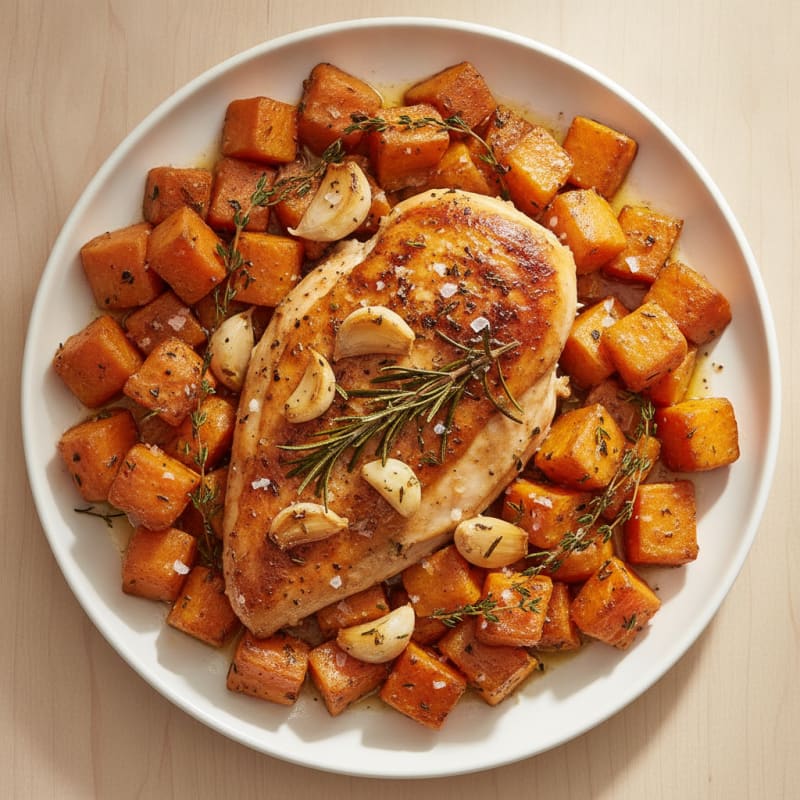 Garlic Herb Roasted Chicken with Root Vegetables