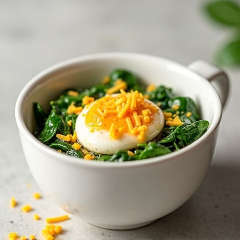 Fluffy Egg and Spinach Protein Mug