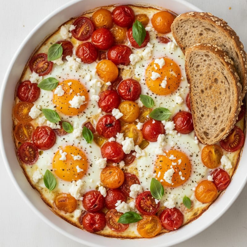 Baked Eggs with Burst Cherry Tomatoes