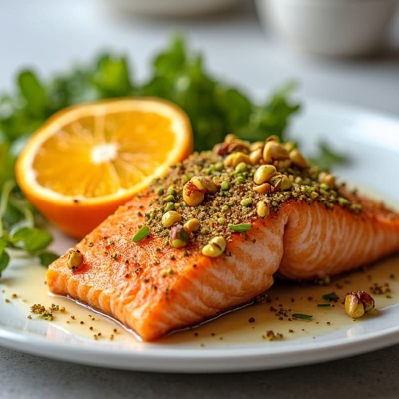 Crispy Pistachio-Crusted Salmon with Citrus-Ginger Glaze