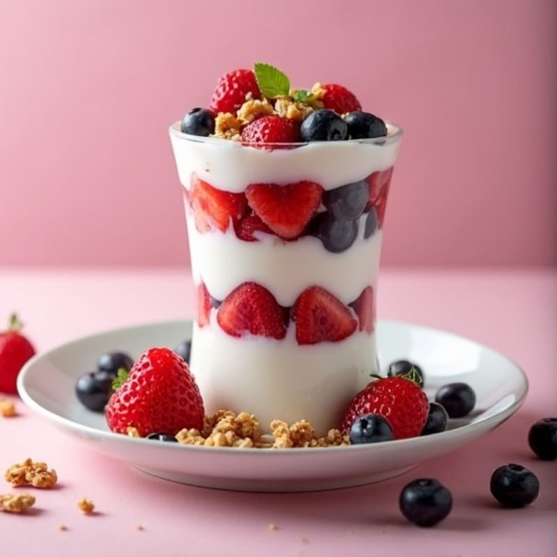 Greek Yogurt Protein Parfait with Mixed Berries