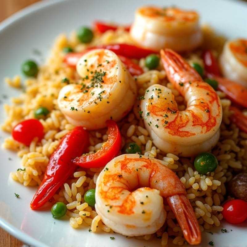 Saffron-Spiced Shrimp and Seafood Rice Skillet