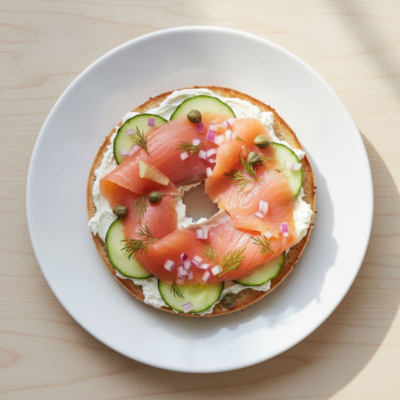 Smoked Salmon Everything Bagel with Cream Cheese
