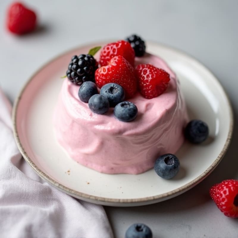 Silky Greek Yogurt Protein Mousse with Berries