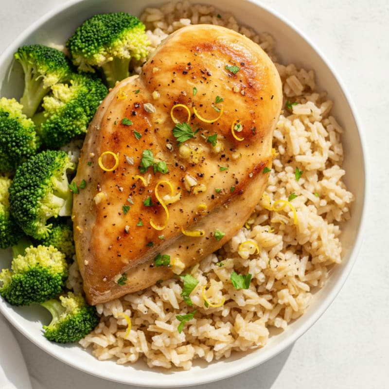 Lemon Herb Roasted Chicken with Rice