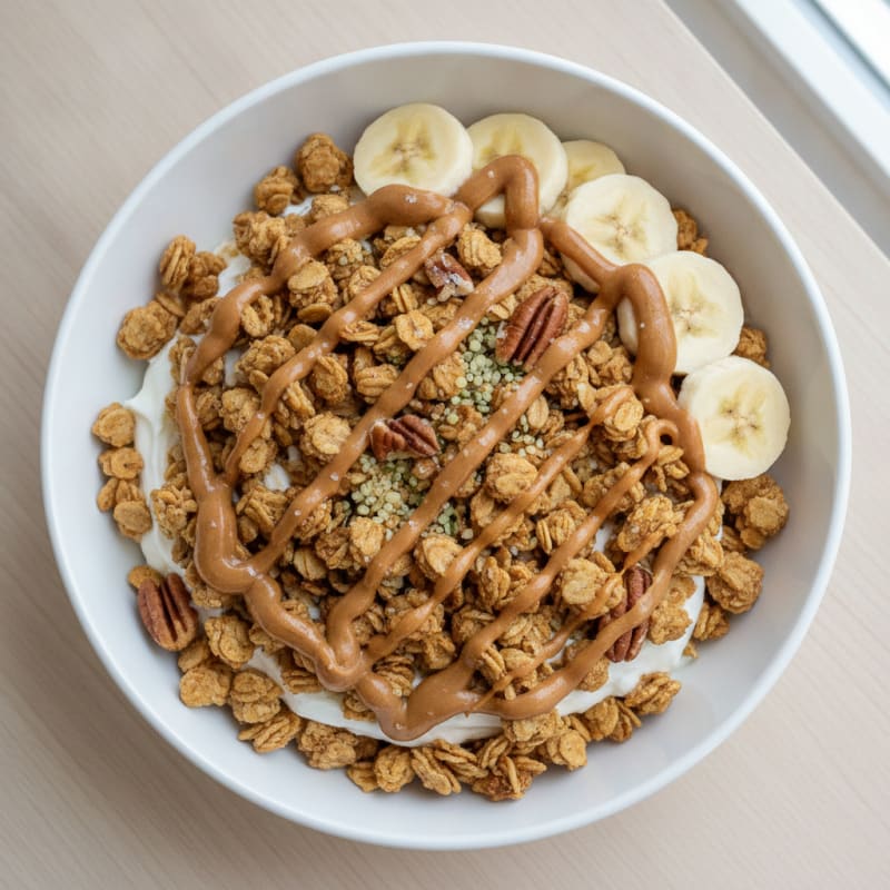 Peanut Butter Banana Granola Bowl