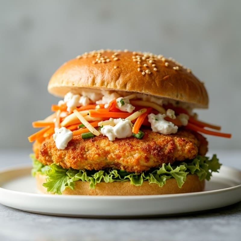 Crispy Baked Chicken Sandwich with Greek Yogurt Slaw