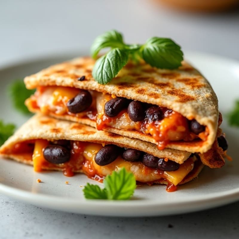 Smoky BBQ Chicken and Black Bean Quesadilla