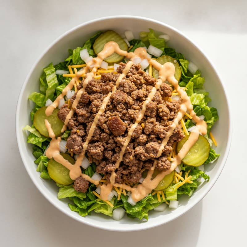 Ground Beef Big Mac Bowl