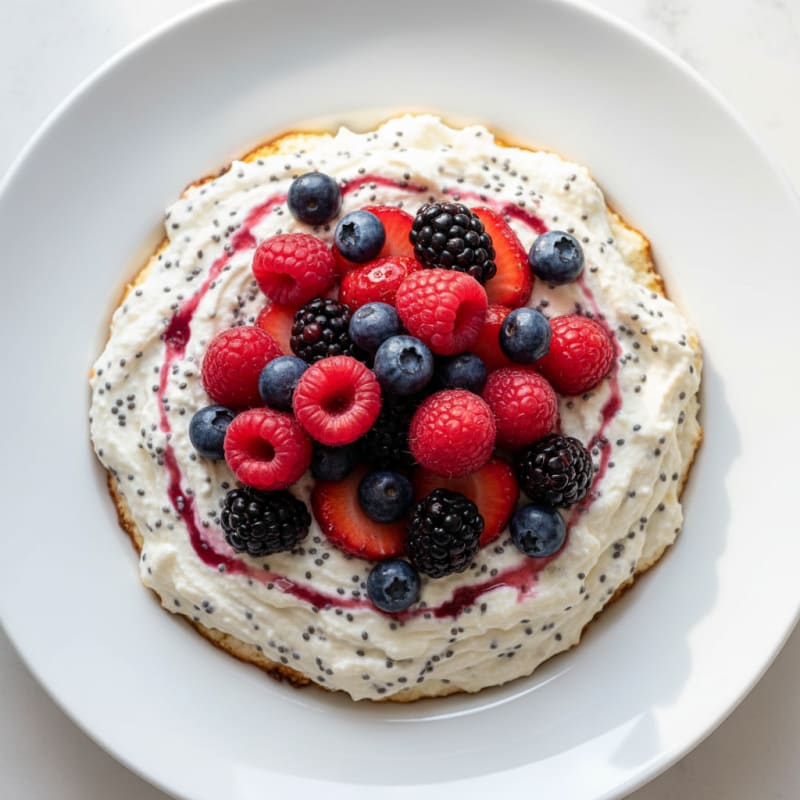 Silky Greek Yogurt Protein Mousse with Mixed Berries