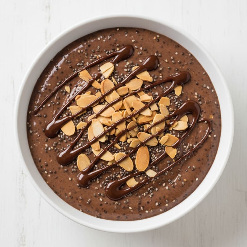 Silky Chocolate Protein Pudding with Chia Seeds
