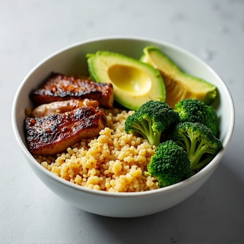Grilled Steak and Quinoa Power Bowl with Roasted Broccoli