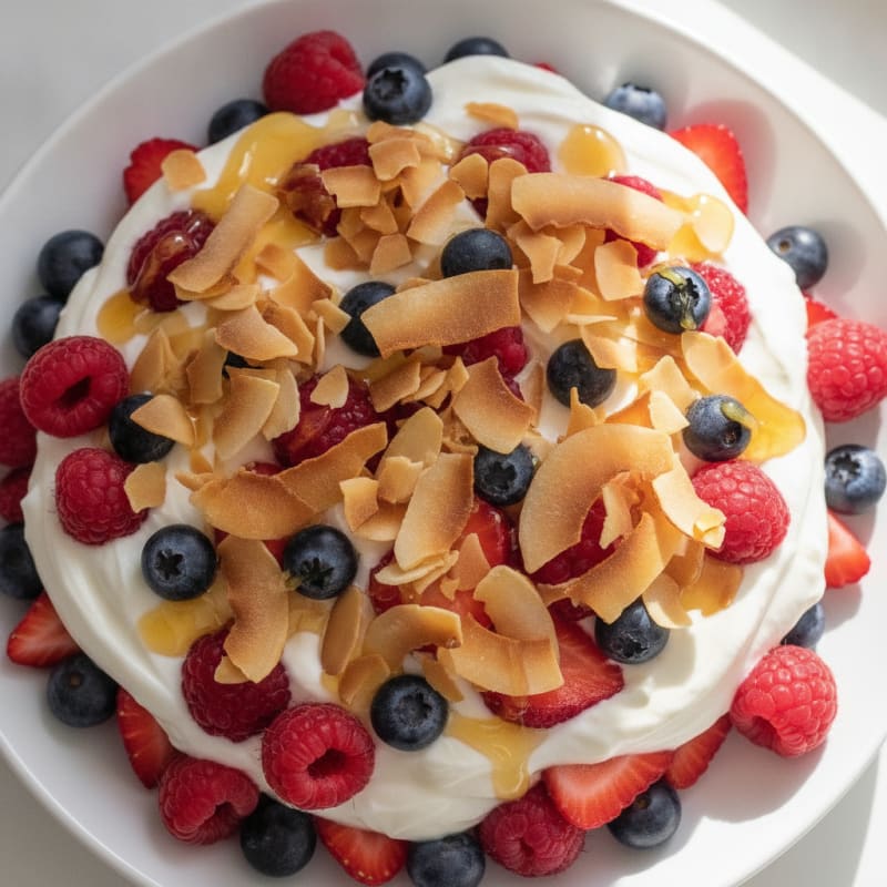 Creamy Greek Yogurt Parfait with Mixed Berries and Almonds