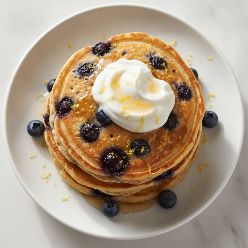 Blueberry Ricotta Pancakes with Lemon Zest