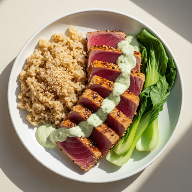 Pan-Seared Ahi Tuna with Wasabi Mayo