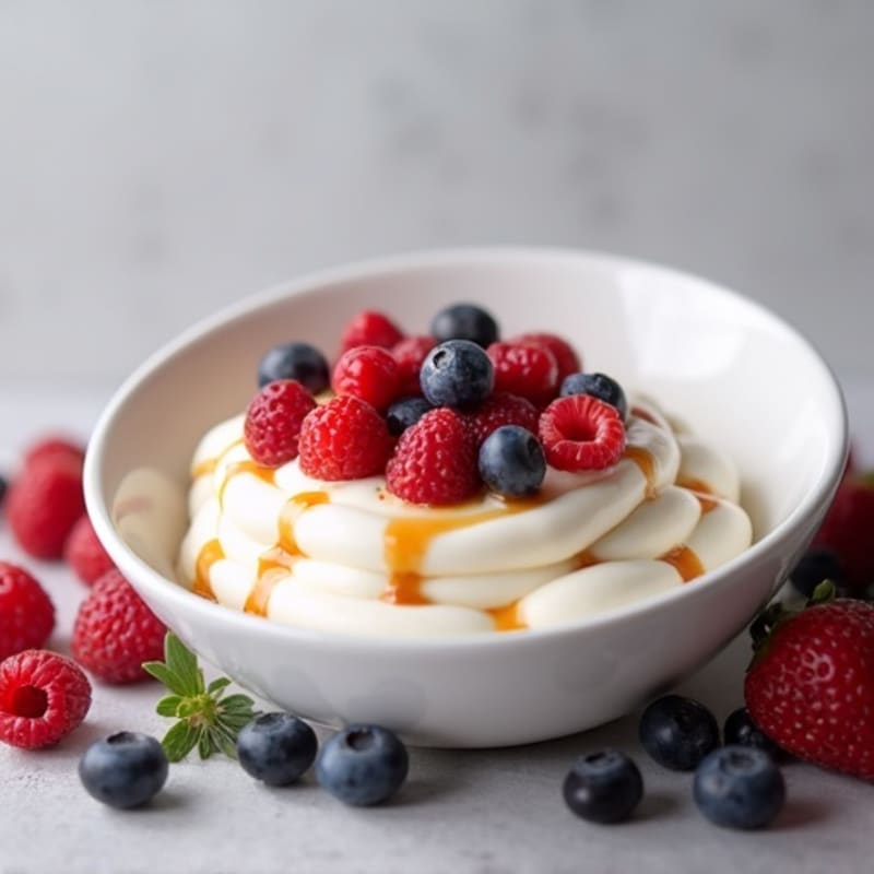 Creamy Greek Yogurt Protein Pudding with Mixed Berries