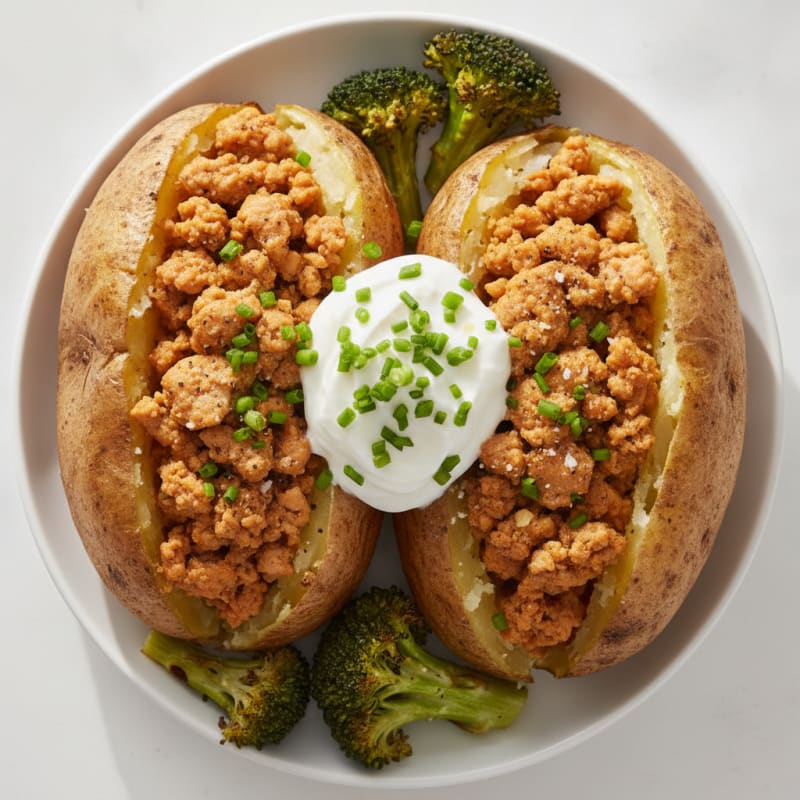 High-Protein Loaded Baked Potatoes with Chives