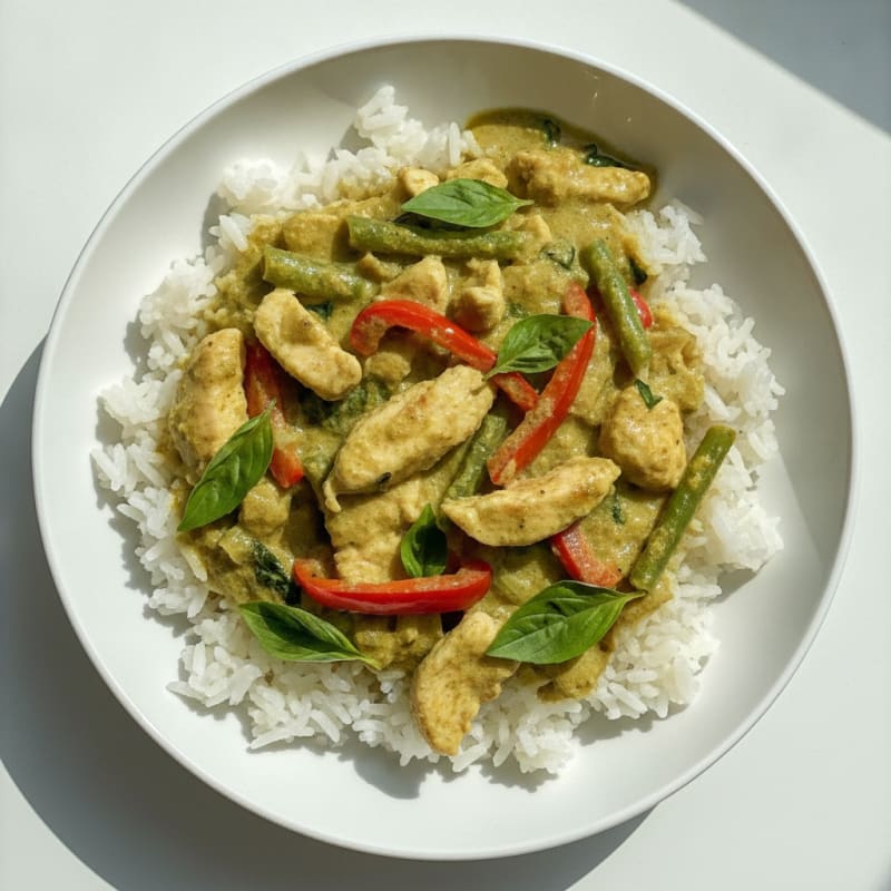 Chicken Green Curry with Jasmine Rice