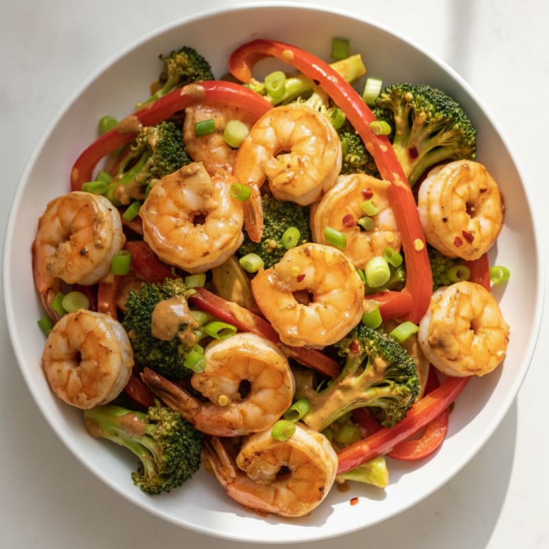 Shrimp with Thai Peanut Sauce