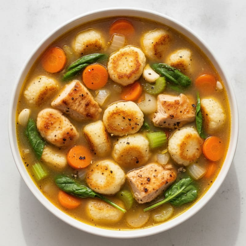 Clean Chicken and Cauliflower Gnocchi Vegetable Soup