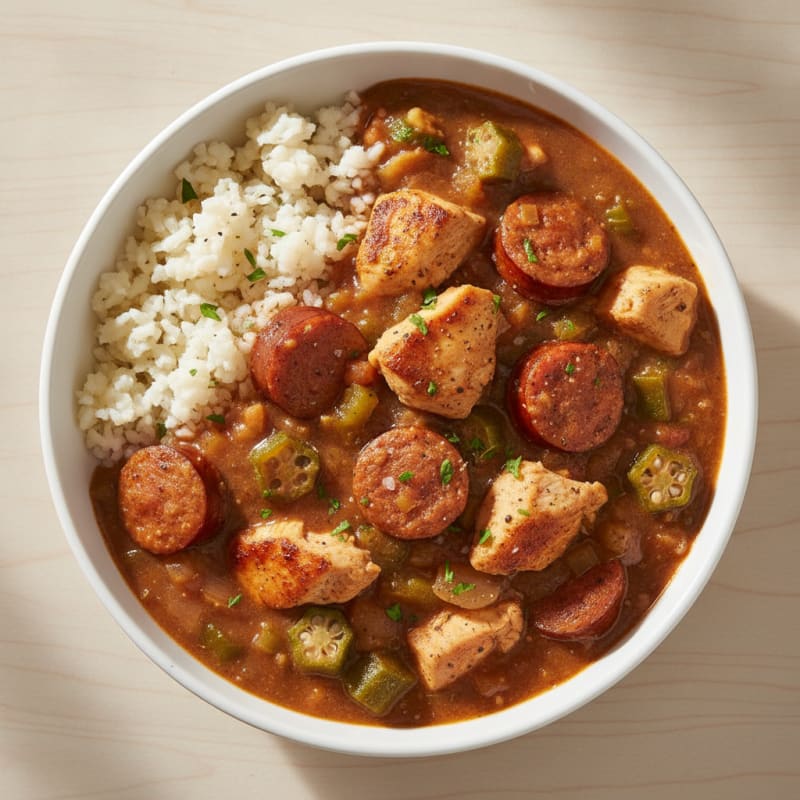 Spicy Creole Chicken and Sausage Gumbo