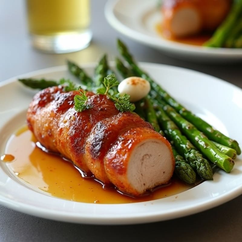 Roasted Pork Tenderloin with Sticky Sweet Glaze and Crispy Roasted Asparagus
