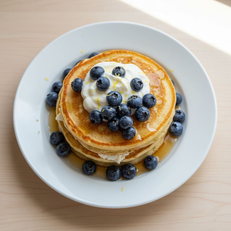 Blueberry Ricotta Pancakes with Lemon Zest