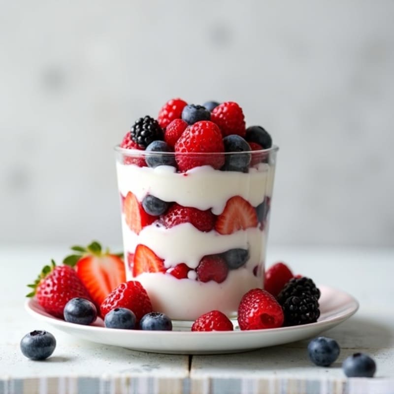 Greek Yogurt Protein Parfait with Mixed Berries