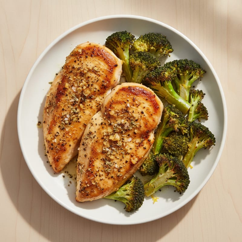 Garlic Herb Chicken with Roasted Broccoli