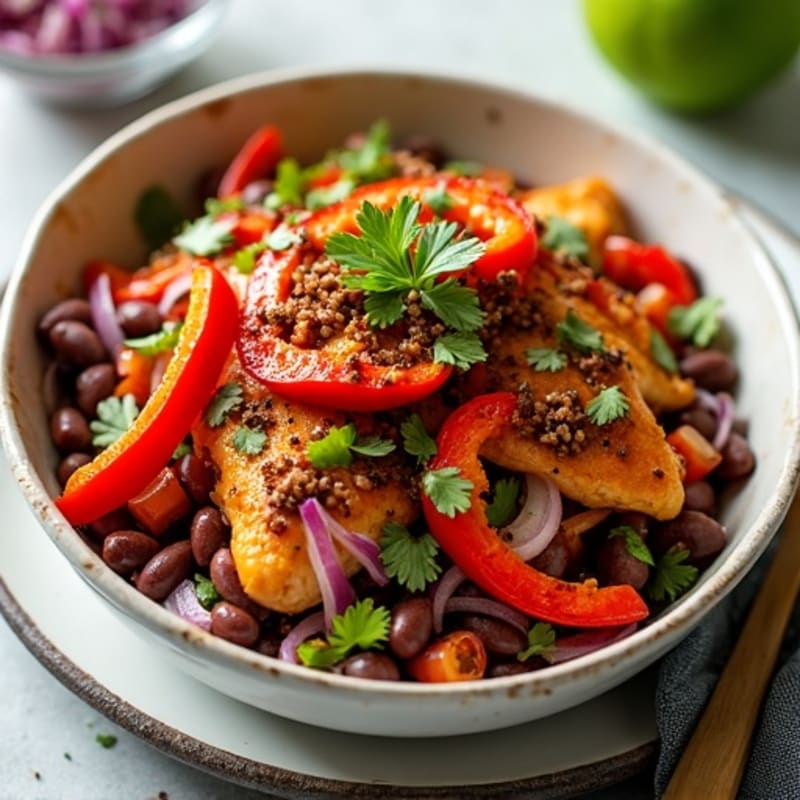 Spicy Sheet Pan Chicken Fajita Bowl