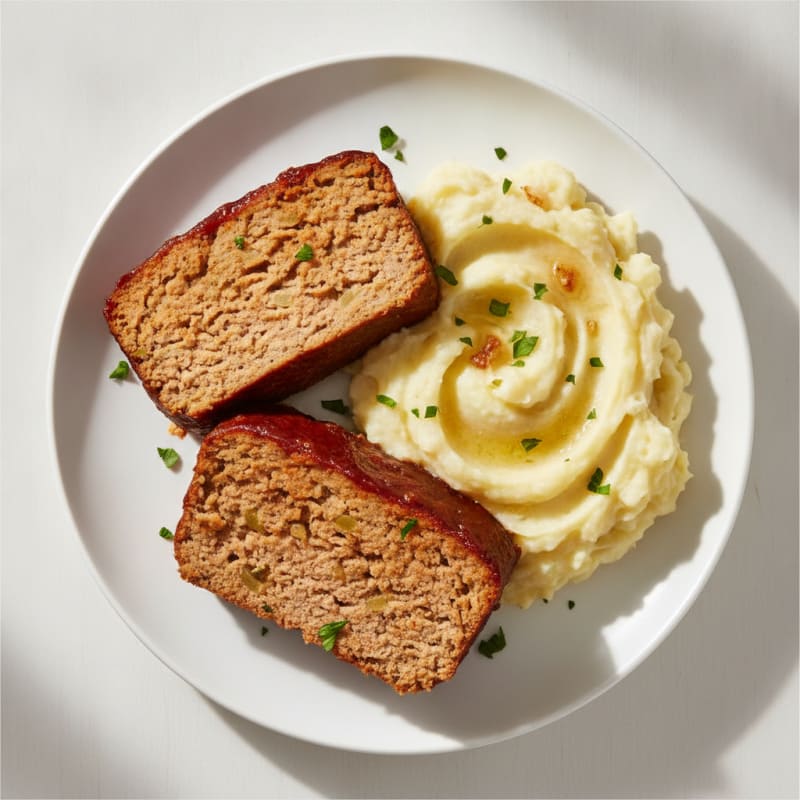 Classic Turkey Meatloaf with Garlic Mash