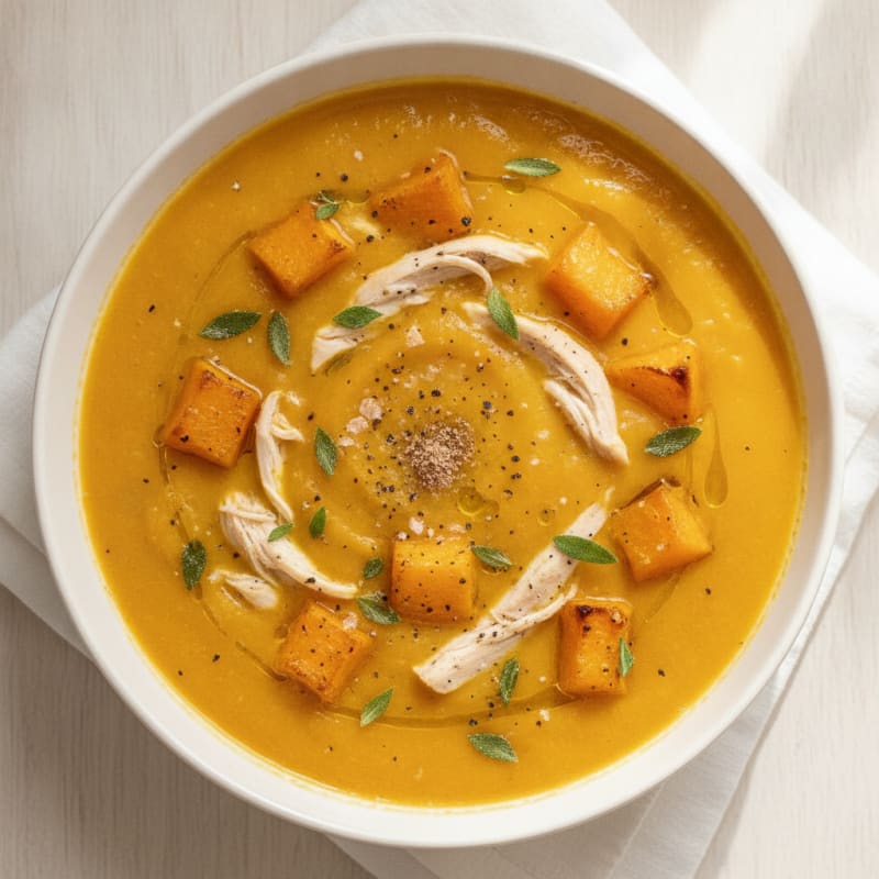 Roasted Butternut Squash Soup with Sage