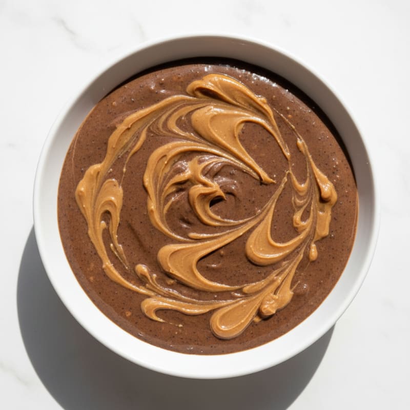 Silky Chocolate Protein Pudding with Peanut Butter Swirl