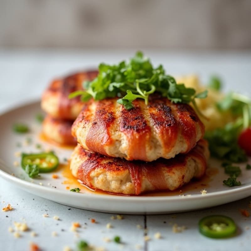 Bacon-Wrapped Spicy Jalapeño Chicken Patties