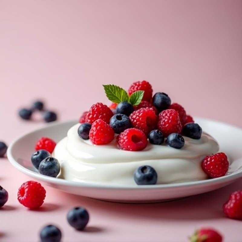 Silky Greek Yogurt Protein Pudding with Mixed Berries