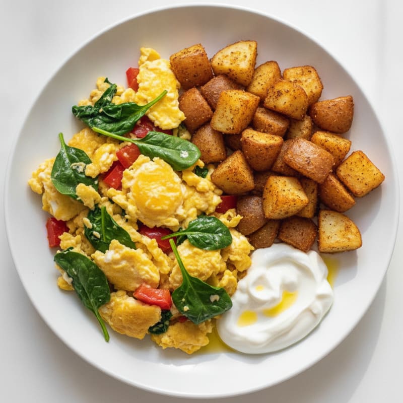 Egg and Vegetable Scramble with Greek Yogurt