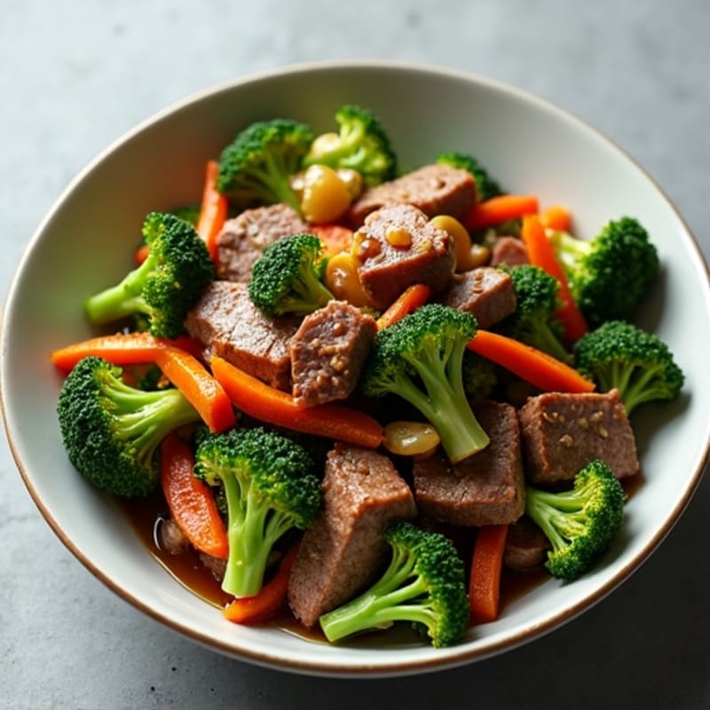 Garlic Ginger Beef and Crispy Broccoli Stir-Fry